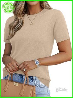 Women's Wool Blend Short Sleeve Pullover Sweater